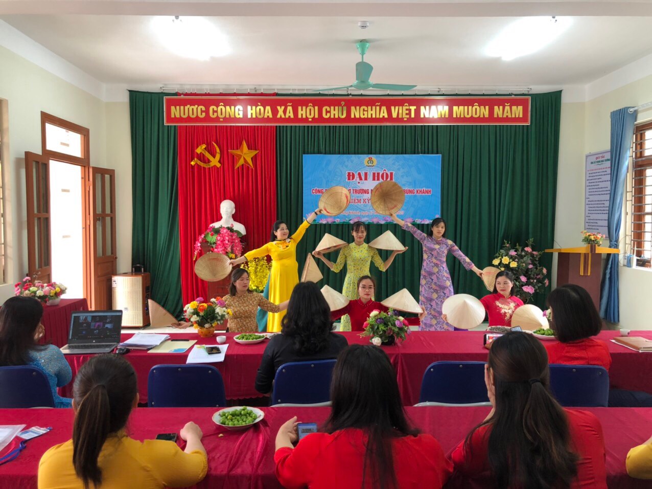 Ngày  17/03/2023 Trường MN xã Trùng Khánh long trọng tổ chức Đại hội Công đoàn cơ sở nhiệm kỳ 2023-2028