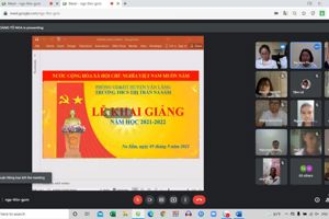 TRƯỜNG THCS TT NA SẦM TỔ CHỨC LỄ KHAI GIẢNG TRỰC TUYẾN NĂM HỌC 2021-2022