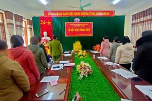 Lễ kết nạp Đảng viên mới năm 2022 của Chi bộ trường TH xã Hoàng Văn Thụ